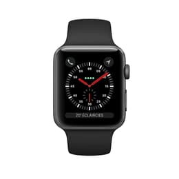 Apple Watch (Series 3) GPS + Cellular 42 mm - Aluminium Space Grau - Sportarmband Schwarz