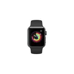 Apple Watch (Series 3) September 2017 38 mm - Aluminium Space Grau - Armband Sportarmband Schwarz