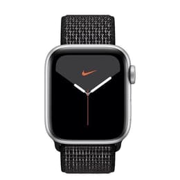 Apple Watch (Series 5) September 2019 44 mm - Aluminium Silber - Armband Nike Sportarmband Schwarz
