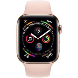 Apple Watch (Series 5) GPS 44 mm - Rostfreier Stahl Roségold - Sportarmband Rosa