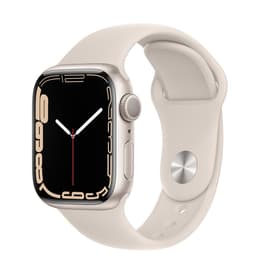 Apple Watch (Series 7) GPS + Cellular 41 mm - Aluminium Silber - Sportarmband Polarstern