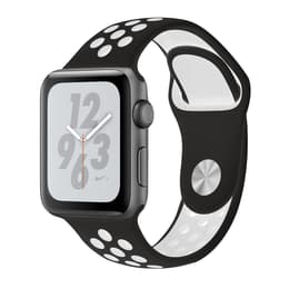 Apple Watch (Series 4) GPS 44 mm - Aluminium Space Grau - Nike Sportarmband Schwarz/Weiß