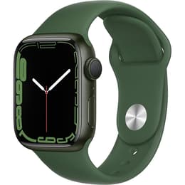 Apple Watch (Series 7) GPS 41 mm - Aluminium Space Grau - Sportarmband Grün