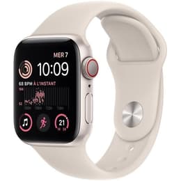 Apple Watch (Series SE) 2022 GPS + Cellular 44 mm - Aluminium Polarstern - Sportarmband Weiß