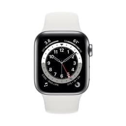 Apple Watch (Series 7) 2021 GPS 45 mm - Aluminium Silber - Sportarmband Weiß