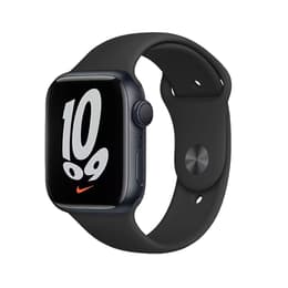 Apple Watch (Series 7) 2021 GPS + Cellular 45 mm - Aluminium Schwarz - Sportarmband Schwarz