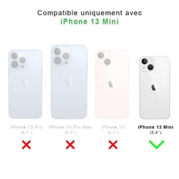 Back Market Hülle iPhone 13 mini und schutzfolie - Recycelter Kunststoff - Schwarz (Chevron)