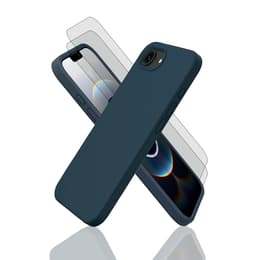 Hülle iPhone 16e und 2 schutzfolien - Silikon - Blau