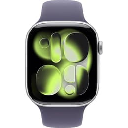 Apple Watch Series 11 (2025) GPS 42 mm - Aluminium Silber - Sportarmband Violett