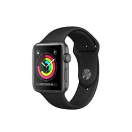 Apple Watch (Series 3) 2017 GPS 42 mm - Aluminium Space Grau - Sportarmband Schwarz