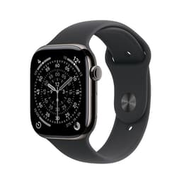 Apple Watch Series 11 (2025) GPS + Cellular 46 mm - Titan Natur - Sportarmband Schwarz