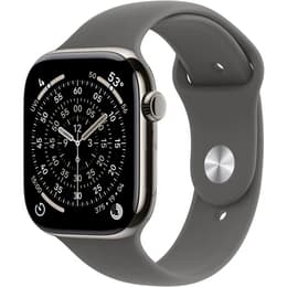 Apple Watch Series 11 (2025) GPS + Cellular 46 mm - Titan Natur - Sportarmband Schwarz