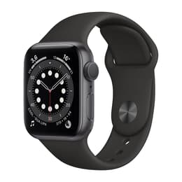 Apple Watch (Series 6) 2020 GPS + Cellular 44 mm - Aluminium Space Grau - Sportarmband Schwarz