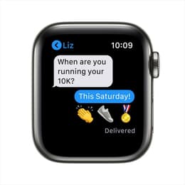 Apple Watch Series 7 (2021) - (Band nicht enthalten) - GPS + Cellular 41 mm - Graphit Rostfreier Stahl