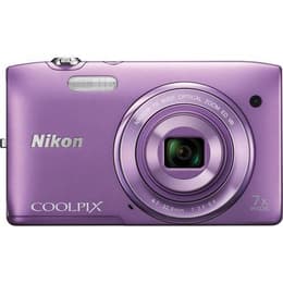 Kompakt Kamera Coolpix S3500 - Violett + Nikon Nikkor Wide Optical Zoom ED VR 26-182 mm f/3.4-6.4 f/3.4-6.4