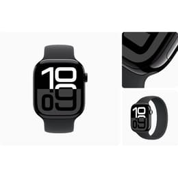 Apple Watch Series 10 (2024) GPS + Cellular 46 mm - Aluminium Diamantschwarz - Sport loop Schwarz