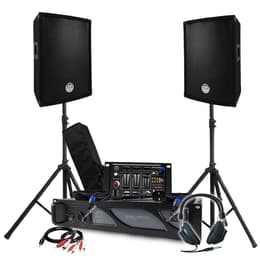 Pack Sono BM SONIC Amplificateur 1000W, Paire d'Enceintes Passives 2x300W, Table de Mixage, Pieds, Casque DJ, Câbles et Micro PA-Lautsprecher