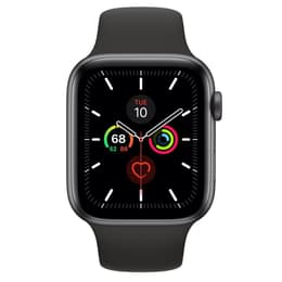 Apple Watch (Series 5) 2019 GPS 44 mm - Aluminium Grau - Sportarmband Schwarz