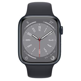 Apple Watch (Series 8) 2022 GPS + Cellular 45 mm - Aluminium Blau - Sportarmband Schwarz