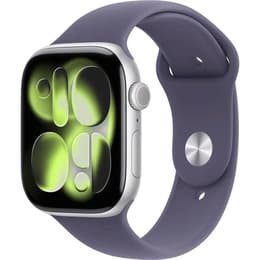 Apple Watch Series 11 (2025) GPS + Cellular 46 mm - Aluminium Silber - Sportarmband Schwarz