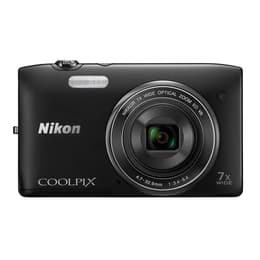 Kompakt Kamera Coolpix S3500 - Schwarz + Nikkor Wide-angle Optical Zoom-NIKKOR ED f/3.4-6.4