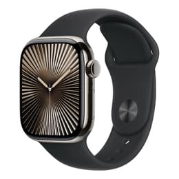 Apple Watch Series 10 (2024) GPS + Cellular 46 mm - Titan Natur - Sportarmband Schwarz