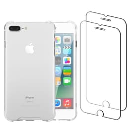 Hülle iPhone 7 Plus/iPhone 8 Plus und 2 schutzfolien - Recycelter Kunststoff - Transparent