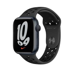 Apple Watch (Series 7) 2021 GPS + Cellular 45 mm - Aluminium Mitternacht - Sportarmband Schwarz