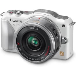 Hybrid-Kamera Lumix DMC-GF5 - Weiß/Silber + Panasonic Panasonic Lumix G Vario 14-42 mm f/3.5-5.6 X MEGA O.I.S f/3.5-5.6