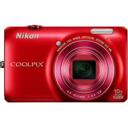 Kompakt Kamera Coolpix S6300 - Rot + Nikon Nikkor 10x Wide Optical Zoom ED VR 25-250mm f/3.2-5.8 f/3.2-5.8