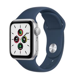 Apple Watch (Series SE) 2020 GPS 44 mm - Aluminium Silber - Sportarmband Blau