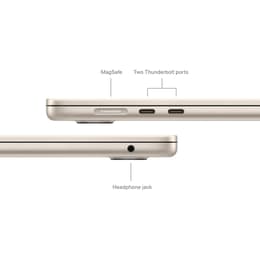 MacBook Air 13" (2024) - Apple M3 mit 8‑Core CPU und 8-core GPU - 8GB RAM - SSD 256GB - AZERTY - Französisch