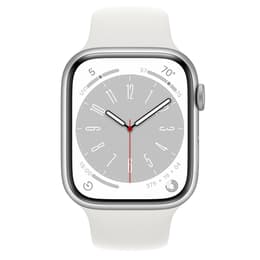 Apple Watch Series 9 (2023) GPS + Cellular 45 mm - Aluminium Silber - Sportarmband Weiß