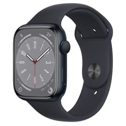 Apple Watch (Series 8) 2022 GPS 45 mm - Aluminium Mitternacht - Sportarmband Schwarz