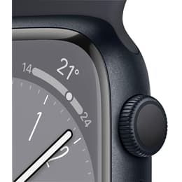 Apple Watch Series 8 (2022) GPS 45 mm - Aluminium Mitternacht - Sportarmband Schwarz