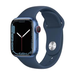 Apple Watch Series 7 (2021) GPS + Cellular 41 mm - Aluminium Mitternacht - Sportarmband Blau