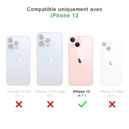 Back Market Hülle iPhone 13 und schutzfolie - Recycelter Kunststoff - Schwarz (Chevron)