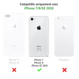 Back Market Hülle iPhone 7/8/SE 2020/2022 und schutzfolie - Recycelter Kunststoff - Schwarz (Chevron)