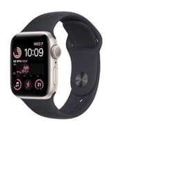 Apple Watch (Series SE) 2022 GPS 44 mm - Aluminium Polarstern - Sportarmband Schwarz