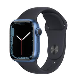 Apple Watch (Series 7) 2021 GPS 41 mm - Aluminium Blau - Sportarmband Schwarz