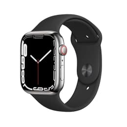 Apple Watch (Series 7) 2021 GPS + Cellular 41 mm - Titan Silber - Sportarmband Schwarz