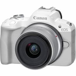 Spiegelreflexkamera EOS R50 - Weiß + Canon Canon RF-S 18-45mm f4.5-6.3 IS STM 1,6