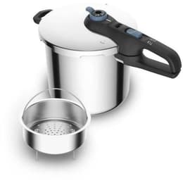 TEFAL Cocotte-minute 8 L, Induction, Inox, 2 programmes, Cuisine vapeur, Fabriqué en France, Secure Trendy P2584400 Multikocher