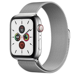 Apple Watch (Series 5) 2019 GPS 44 mm - Aluminium Silber - Milanaise Armband Silber