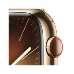 Apple Watch Series 9 (2023) GPS + Cellular 45 mm - Rostfreier Stahl Gold - Sportarmband Polarstern