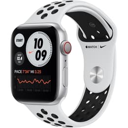 Apple Watch Series 6 (2020) GPS 44 mm - Aluminium Silber - Nike Sportarmband Weiß/Schwarz