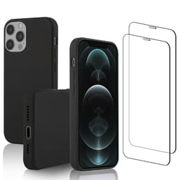 Hülle iPhone 12 Pro Max und 2 schutzfolien - Silikon - Schwarz