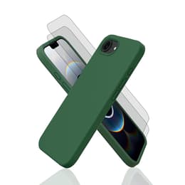 Hülle iPhone 16e und 2 schutzfolien - Silikon - Grün