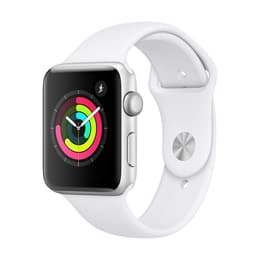 Apple Watch (Series 2) GPS 38 mm - Rostfreier Stahl Silber - Sportarmband Weiß