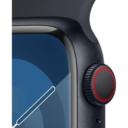 Apple Watch Series 9 (2023) GPS + Cellular 41 mm - Aluminium Mitternacht - Sportarmband Schwarz